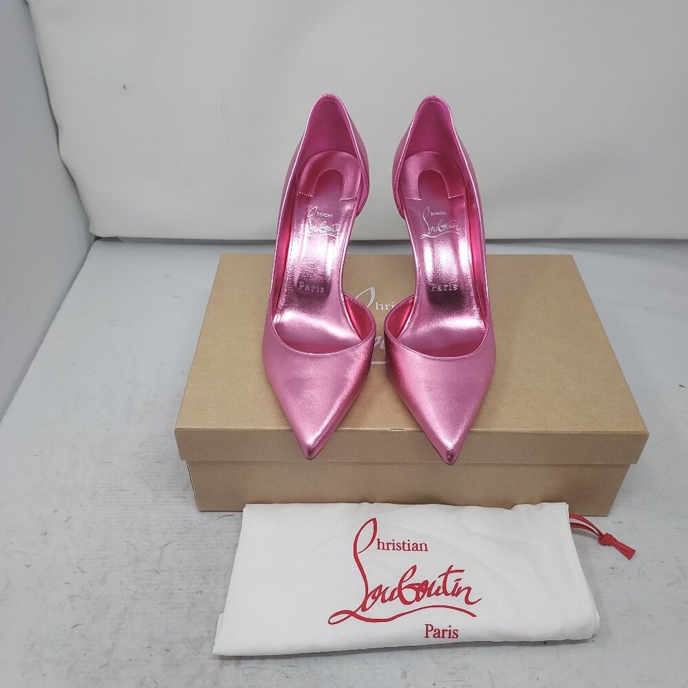 Christian Louboutin Metallic Pink Pointed Toe Pumps - Picture 9 of 11